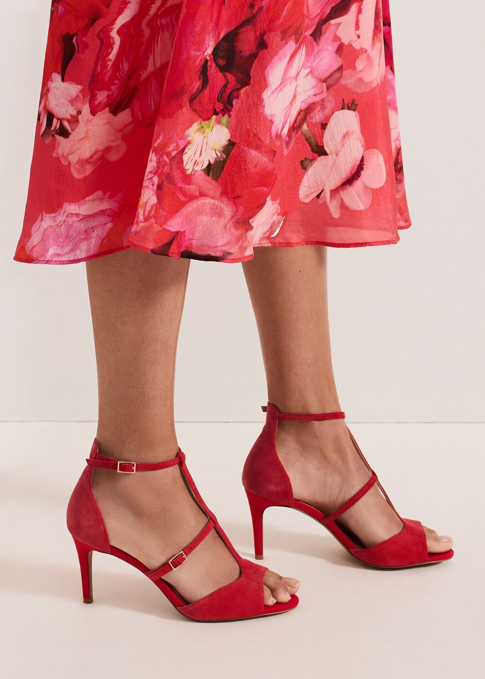 Red T Bar Sandals Red
