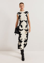 Beth Jacqaurd Dress Black/Ivory