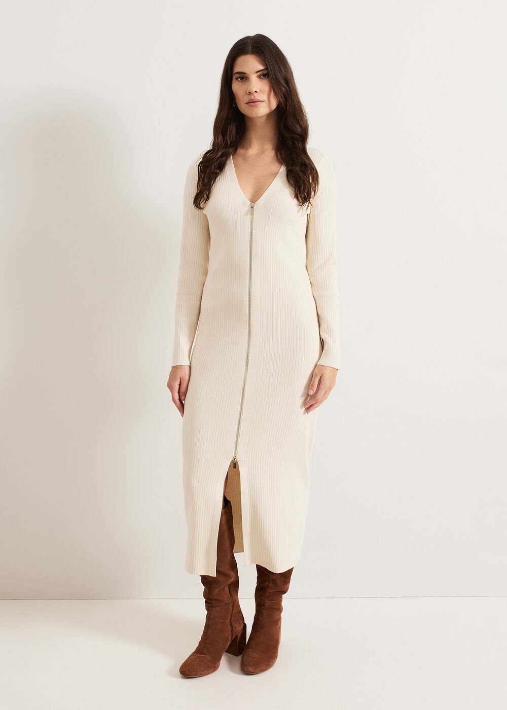 Ella Ribbed Dress Natural