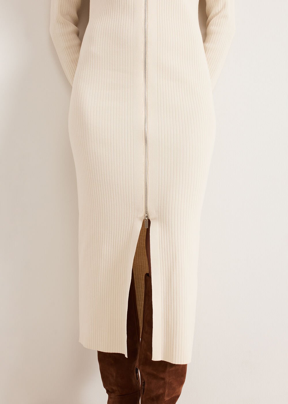 Ella Ribbed Dress Natural