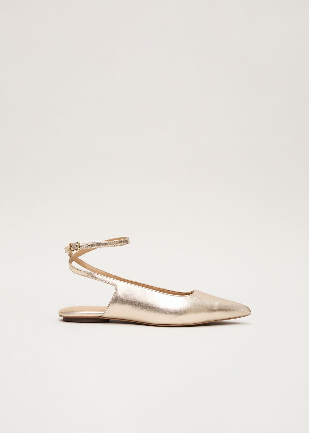 Gold Flat Shoes Gold