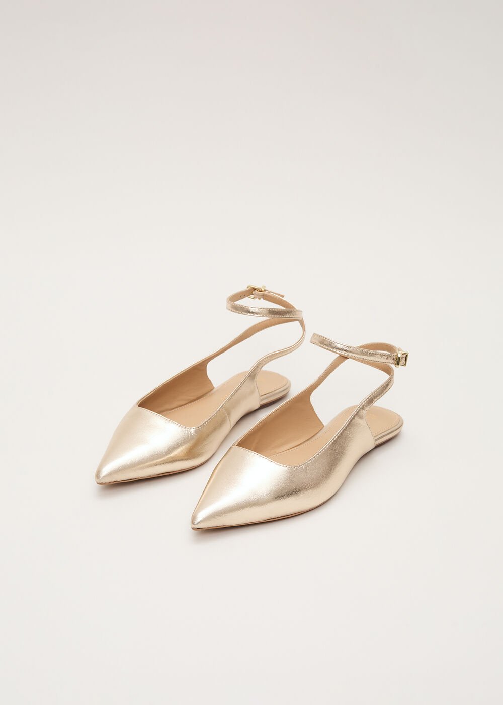 Gold Flat Shoes Gold