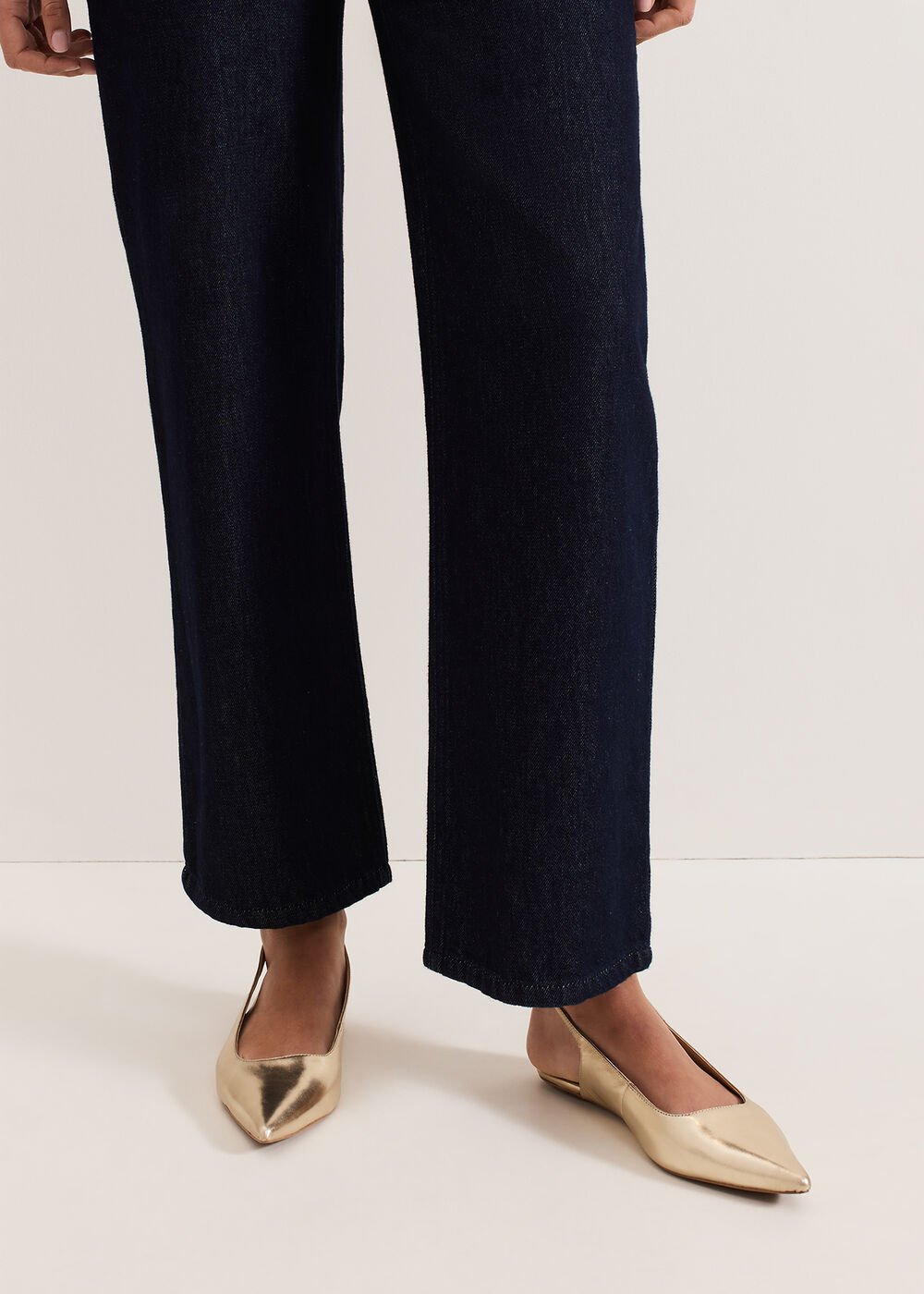 Gold Flat Shoes Gold