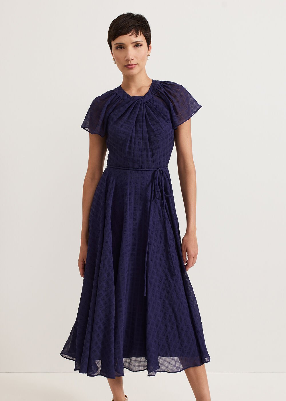 Gwen Textured Dress Navy