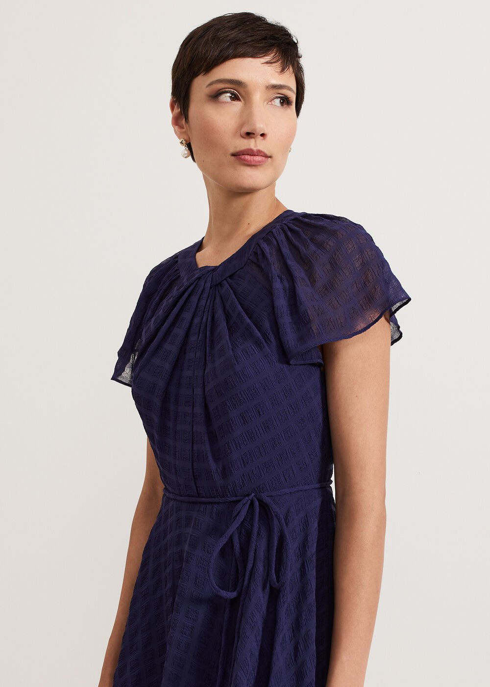 Gwen Textured Dress Navy