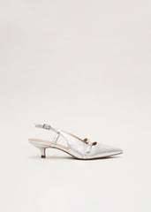 Silver Kitten Heel Silver