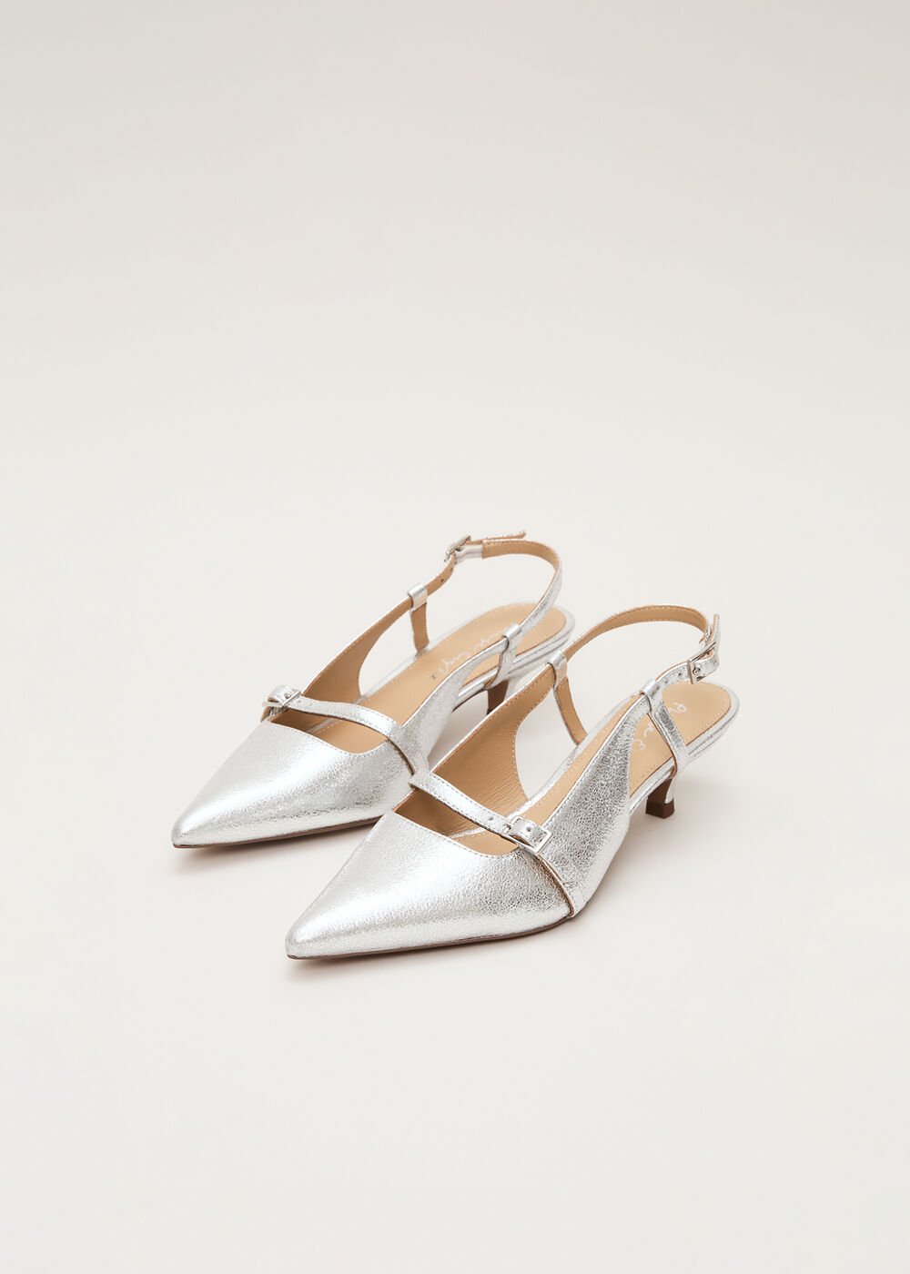 Silver Kitten Heel Silver