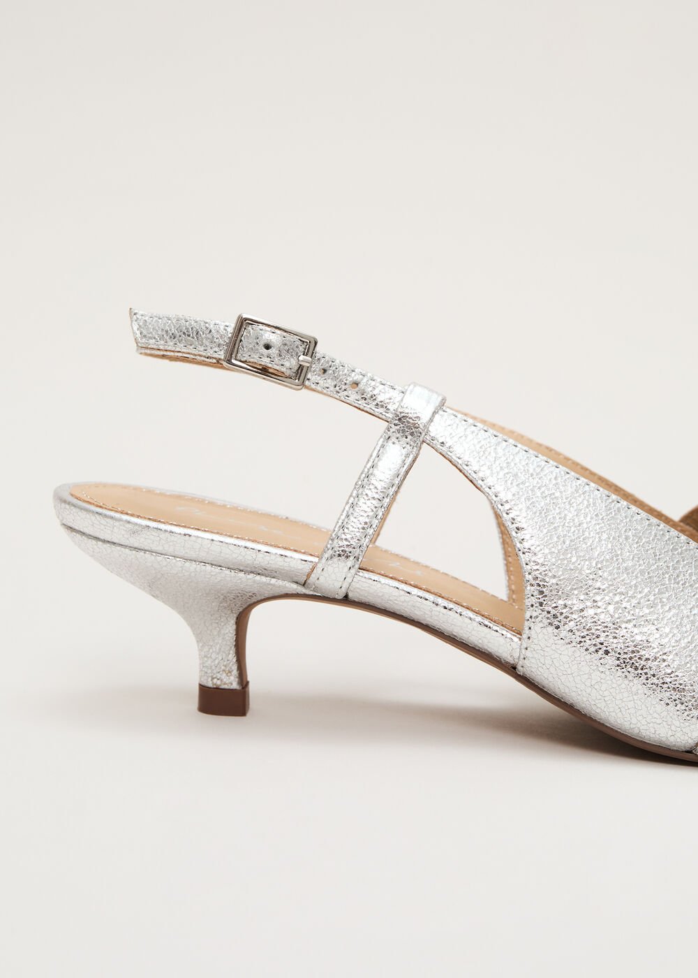 Silver Kitten Heel Silver