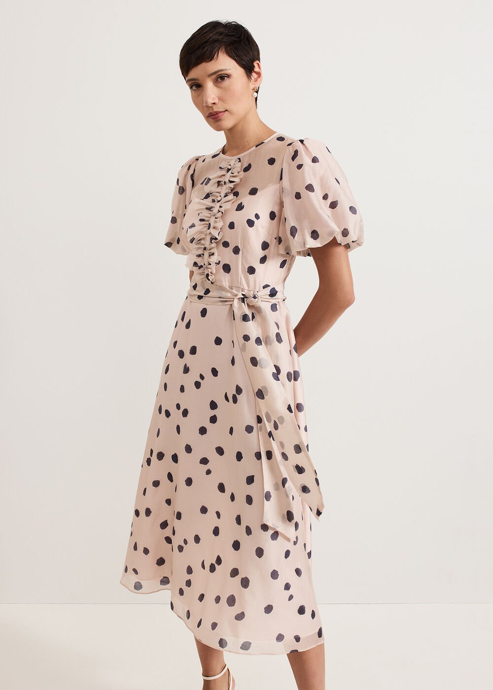 Nicola Spot Dress Pale Pink