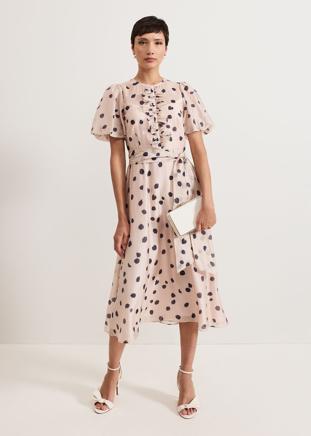 Nicola Spot Dress Pale Pink