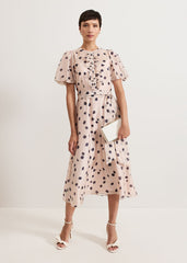 Nicola Spot Dress Pale Pink