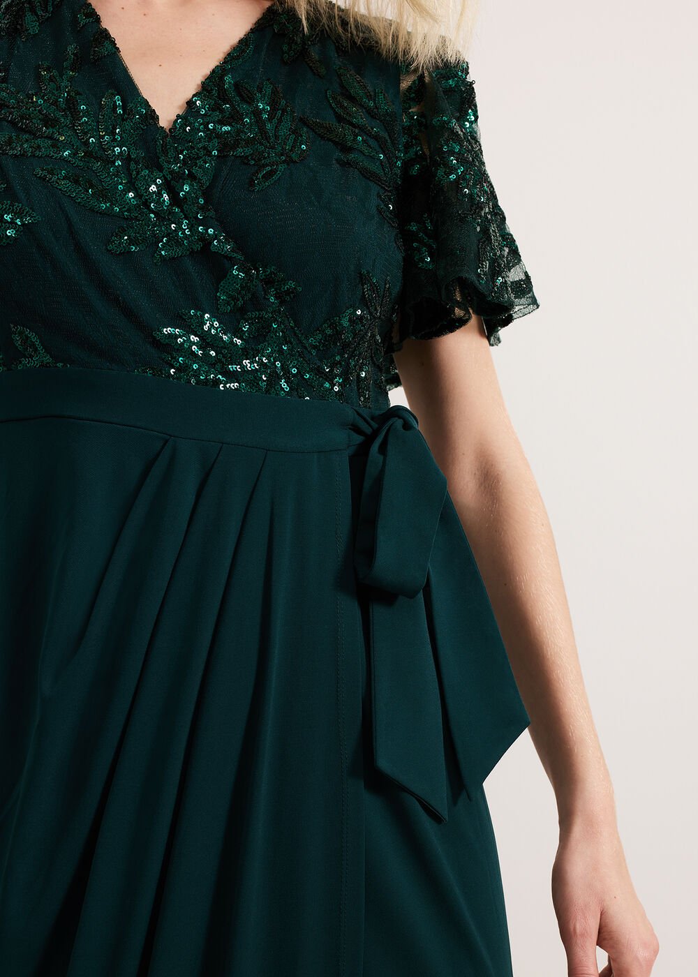 Minty Wrap Dress Dark Green