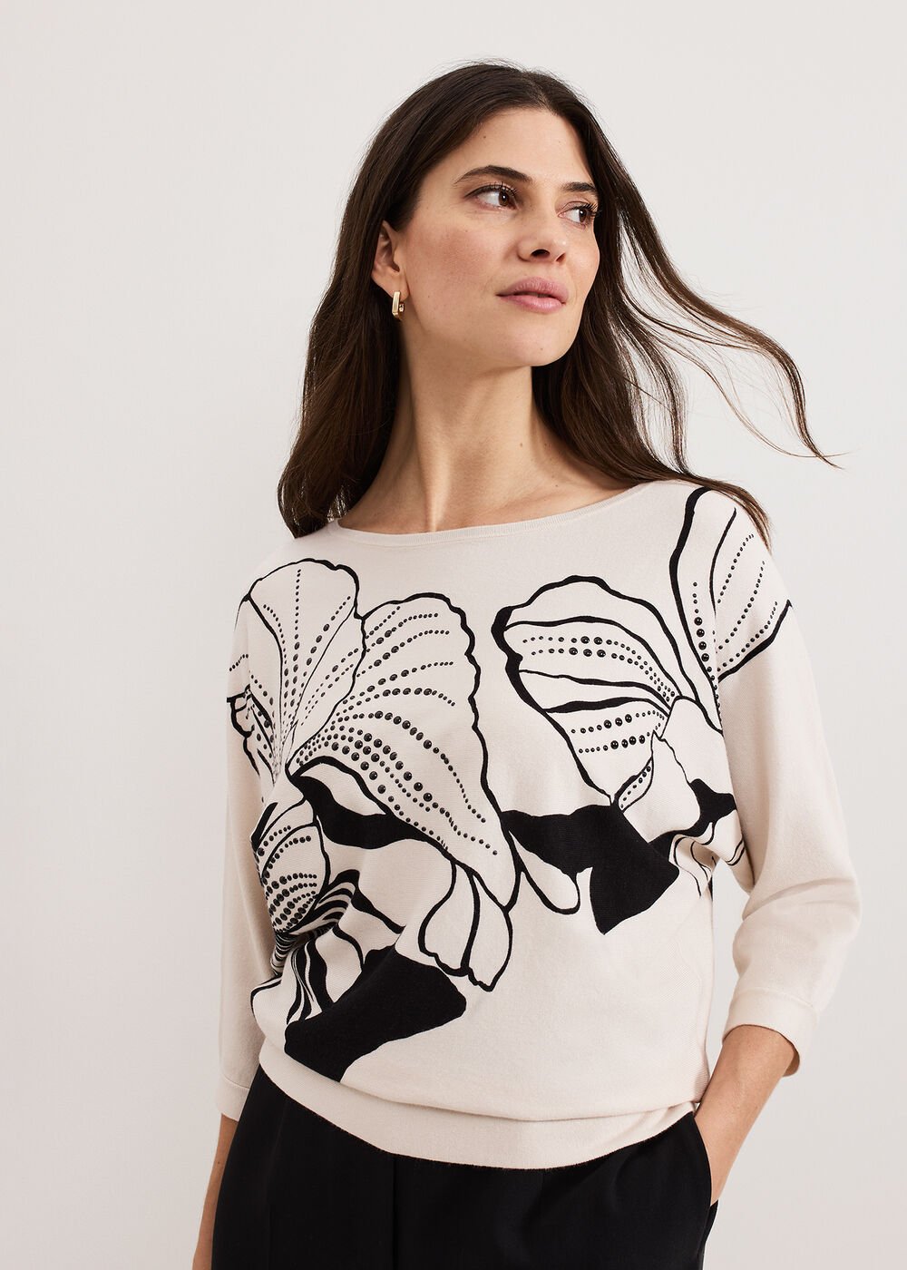 Poppie Studd Top Black/Ivory