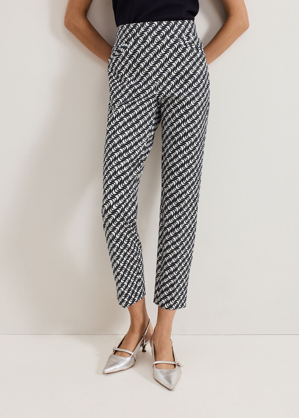 Carmella Trouser Navy/Ivory