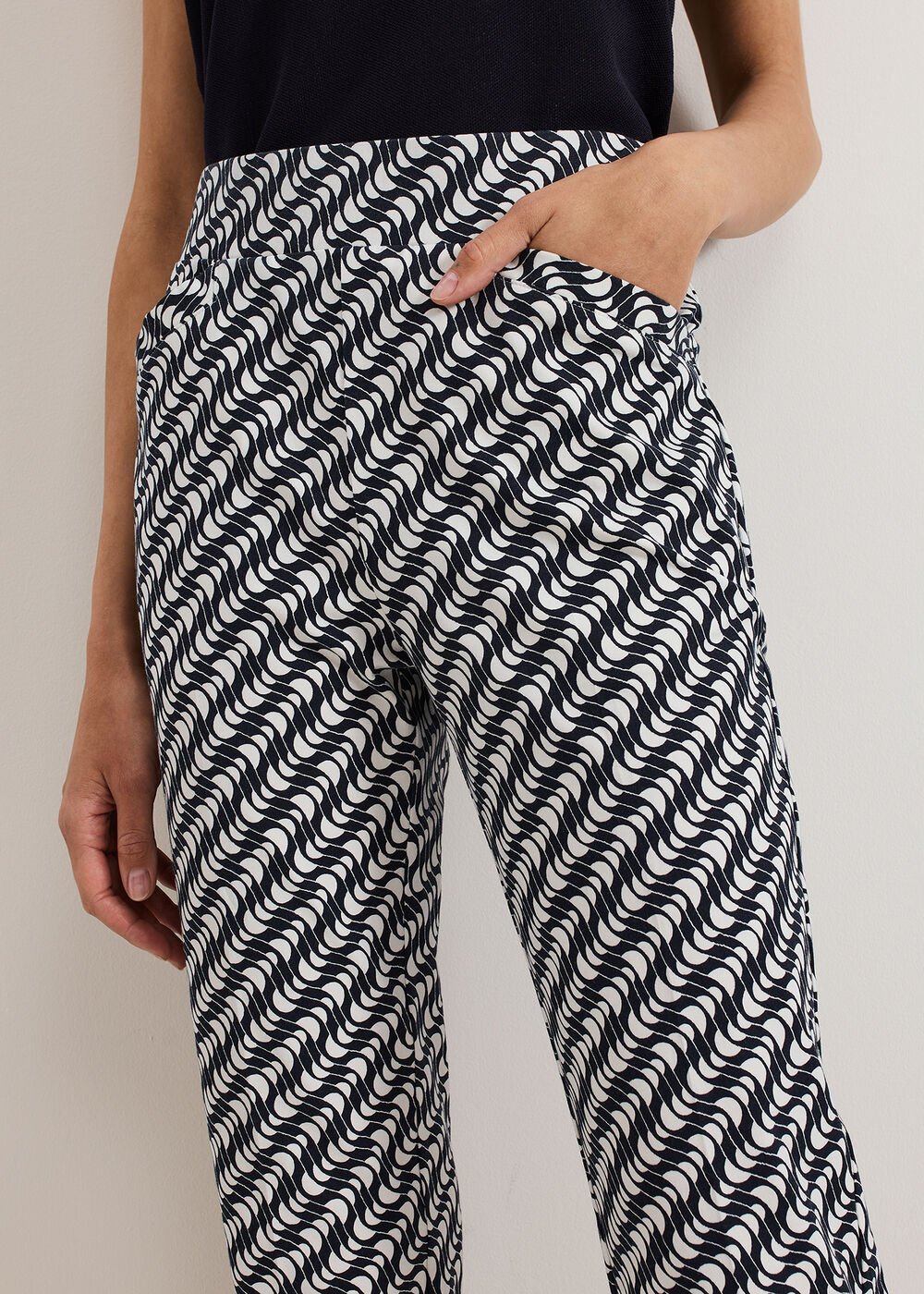 Carmella Trouser Navy/Ivory