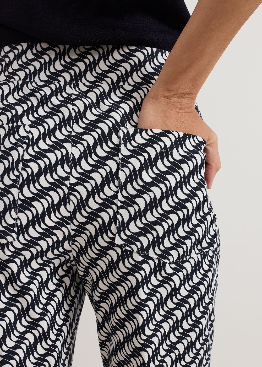Carmella Trouser Navy/Ivory