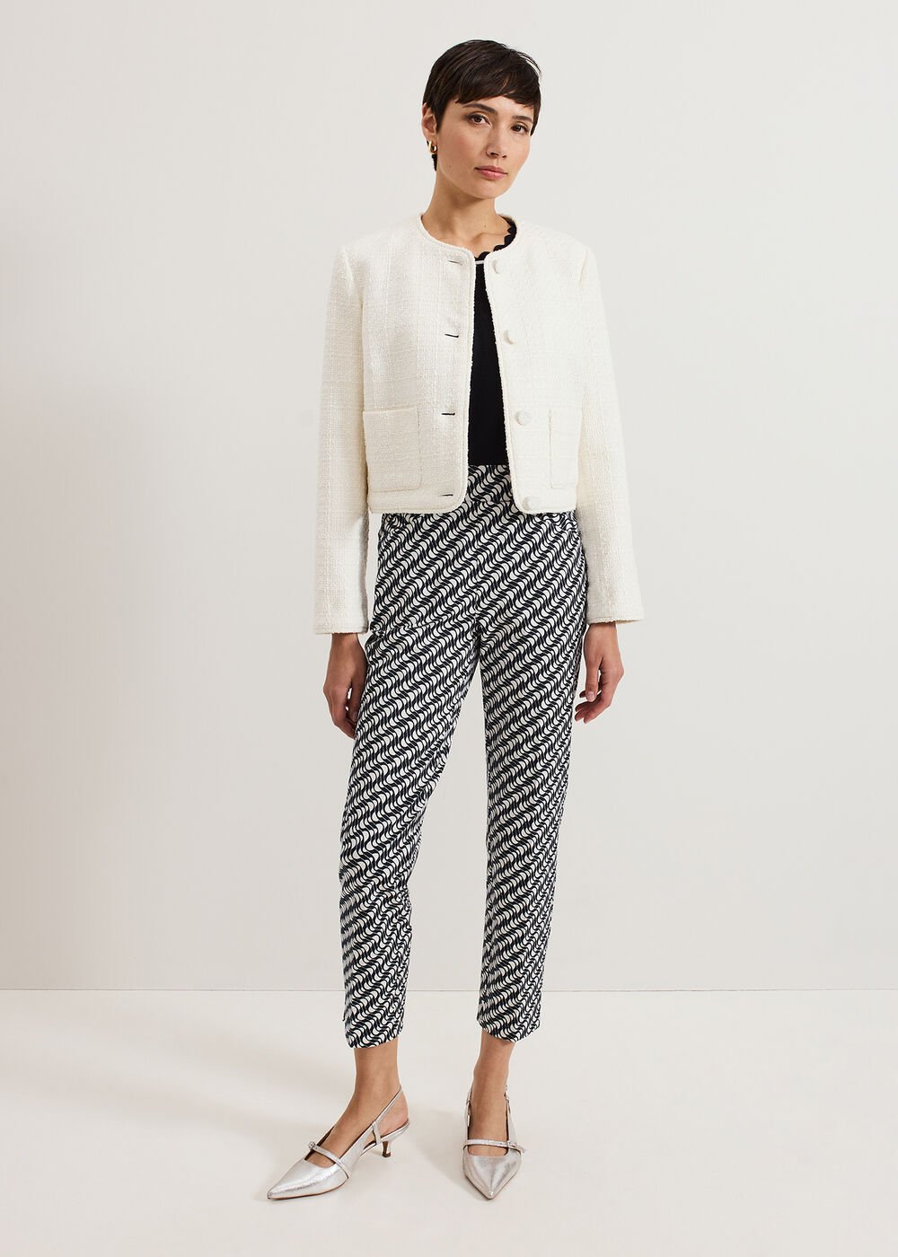 Carmella Trouser Navy/Ivory