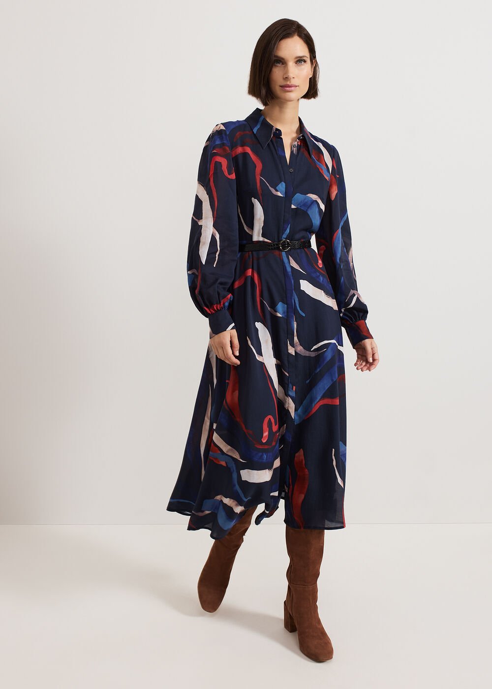 Katy Shirt Dress Navy