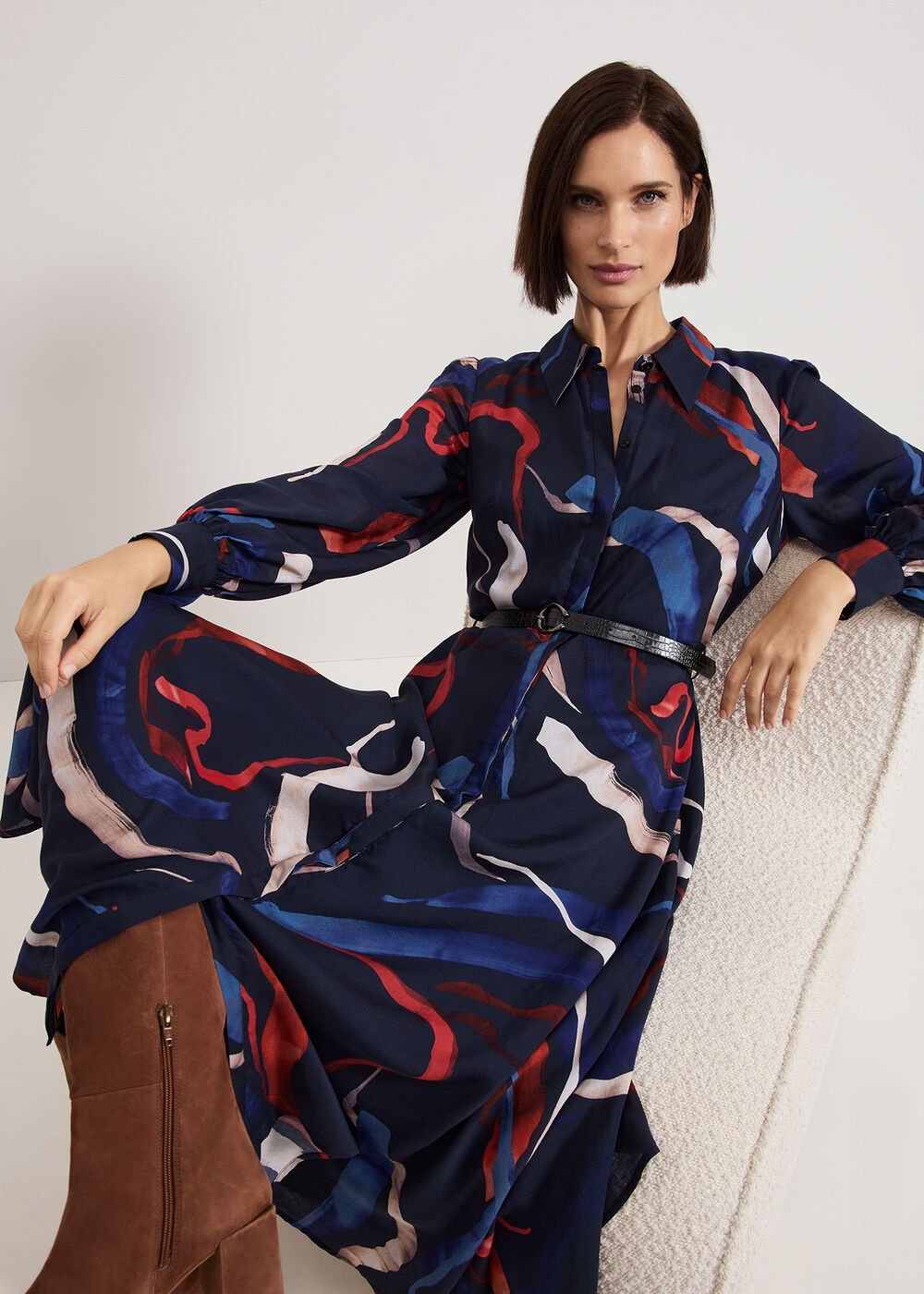 Katy Shirt Dress Navy