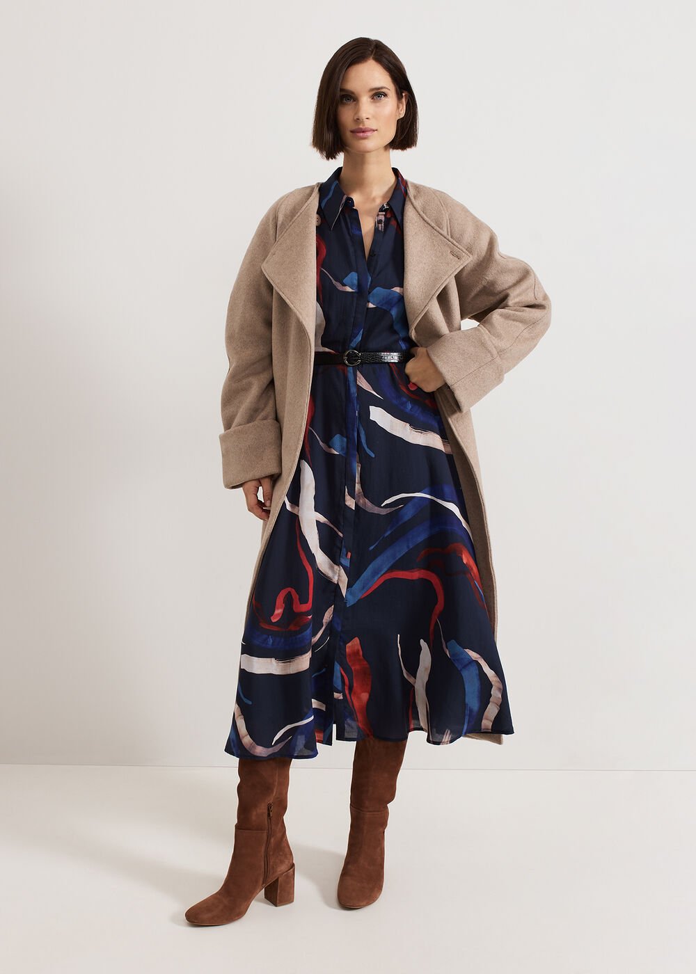 Katy Shirt Dress Navy