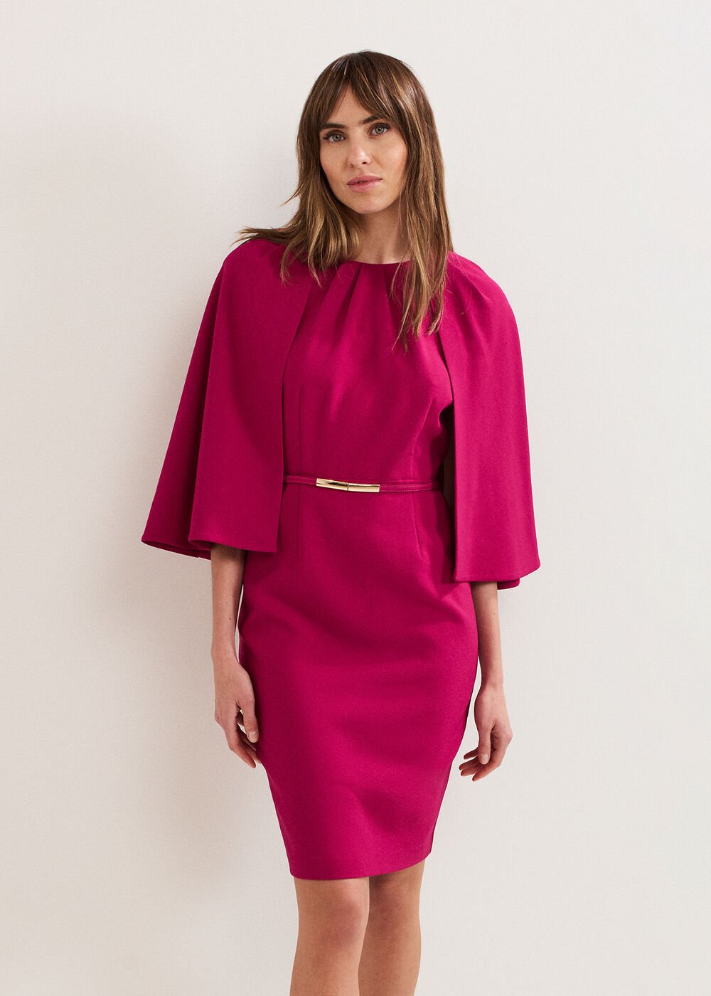 Veronica Cape Dress Pink