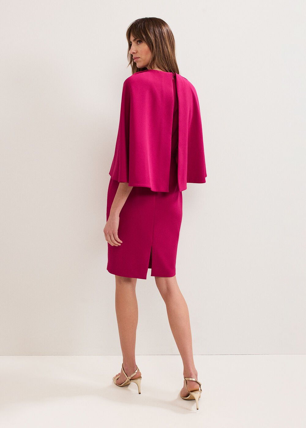 Veronica Cape Dress Pink