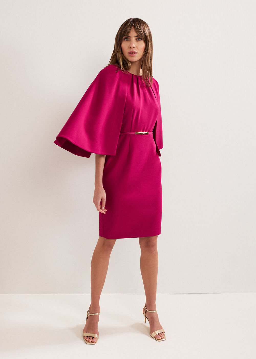 Veronica Cape Dress Pink