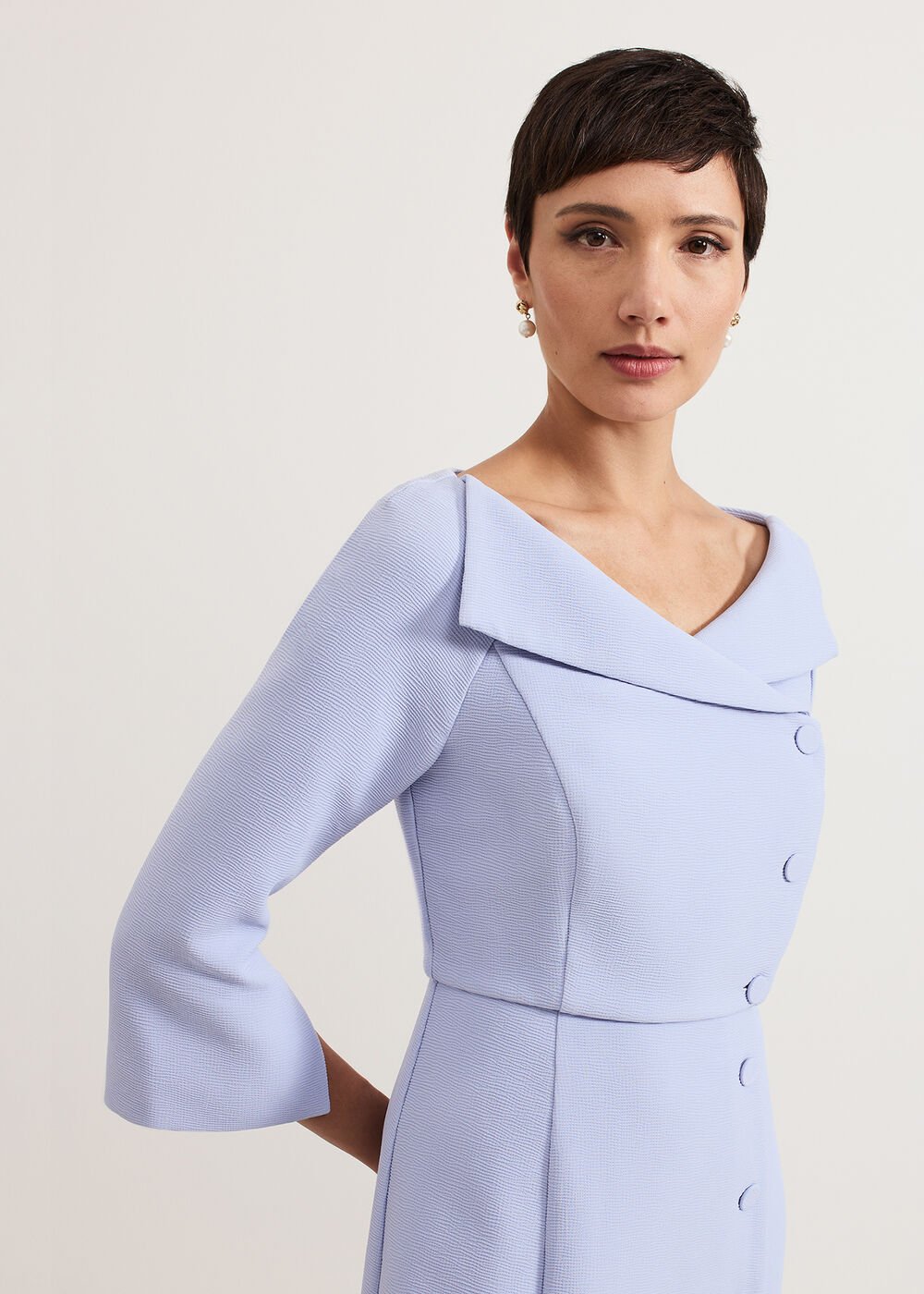 Sienna Tux Dress Pale Blue