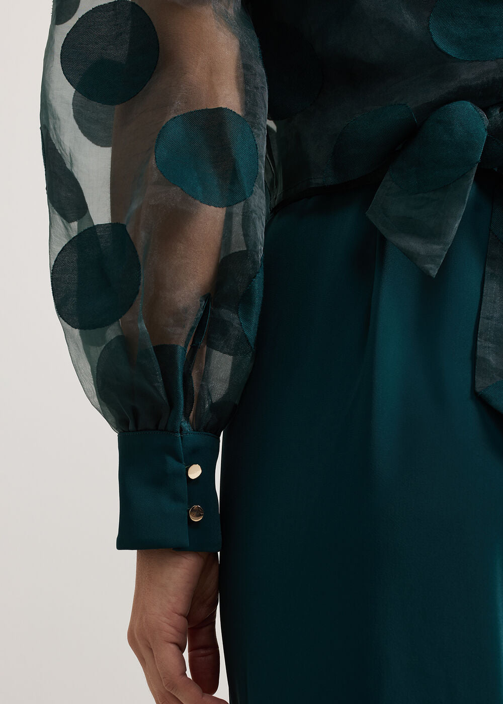 Davina Spot Jumpsuit Dark Green