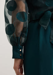 Davina Spot Jumpsuit Dark Green