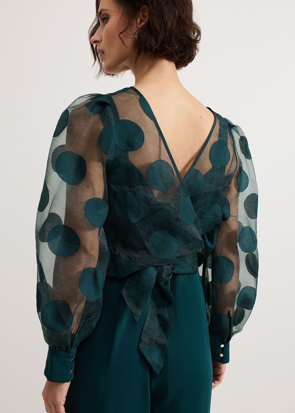 Davina Spot Jumpsuit Dark Green