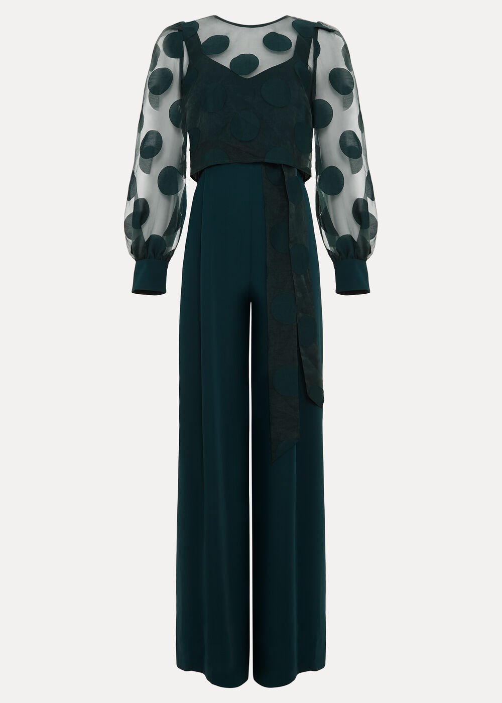 Davina Spot Jumpsuit Dark Green