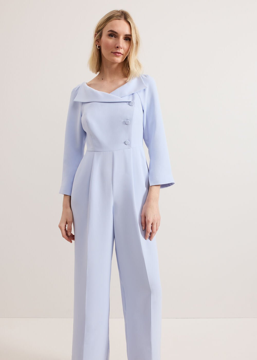Sienna Tux Jumpsuit Blue