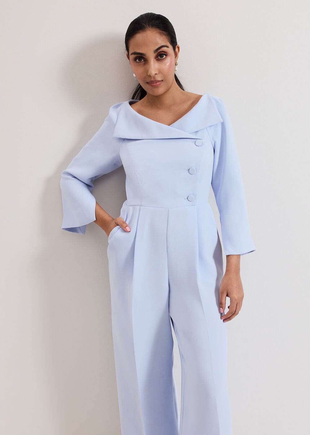 Petite Sienna Jumpsuit Blue