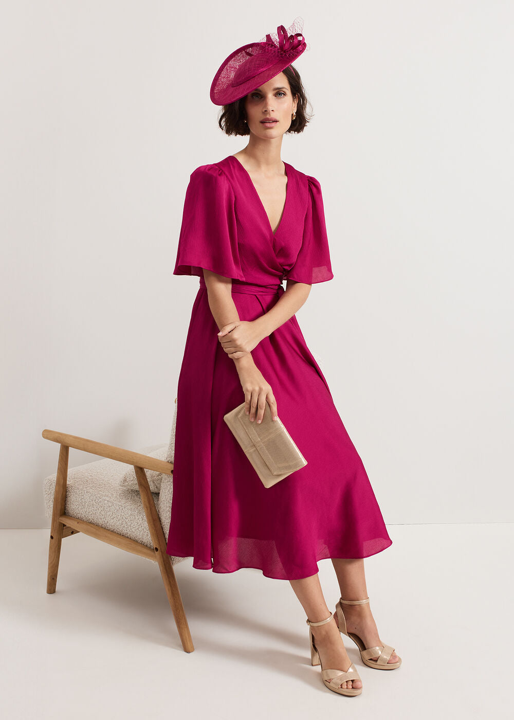 Abbie Textured Dress Pink