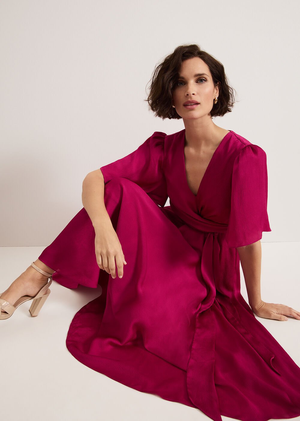 Abbie Textured Dress Pink