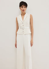 Ruby Sequin Tailored Jumpsuit Ivory