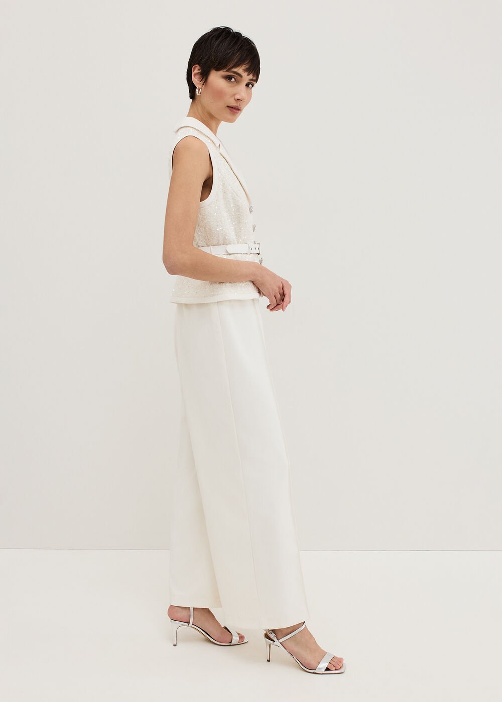 Ruby Sequin Tailored Jumpsuit Ivory