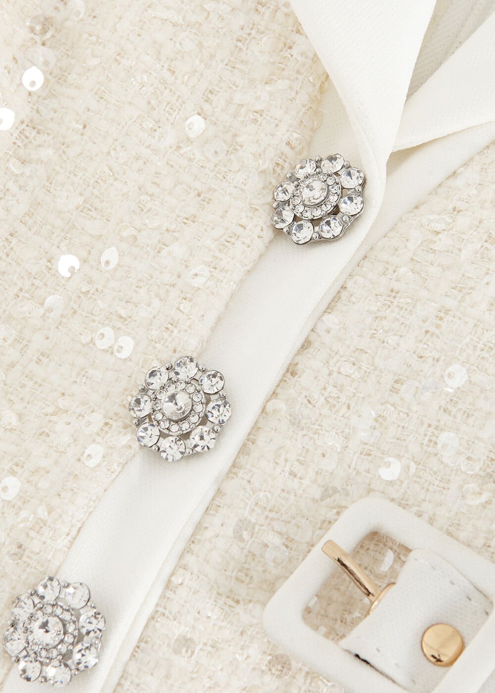 Ruby Sequin Tailored Jumpsuit Ivory