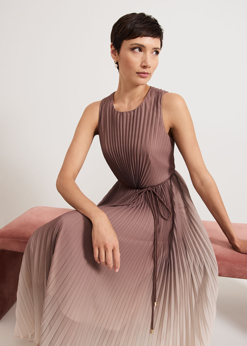 Simara Ombre Dress Latte