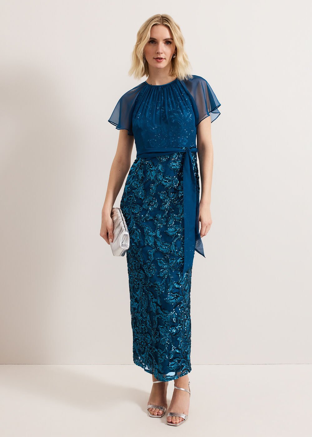 Talia Sequin Dress Teal