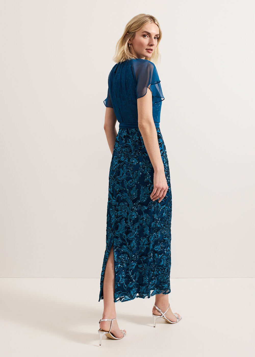 Talia Sequin Dress Teal