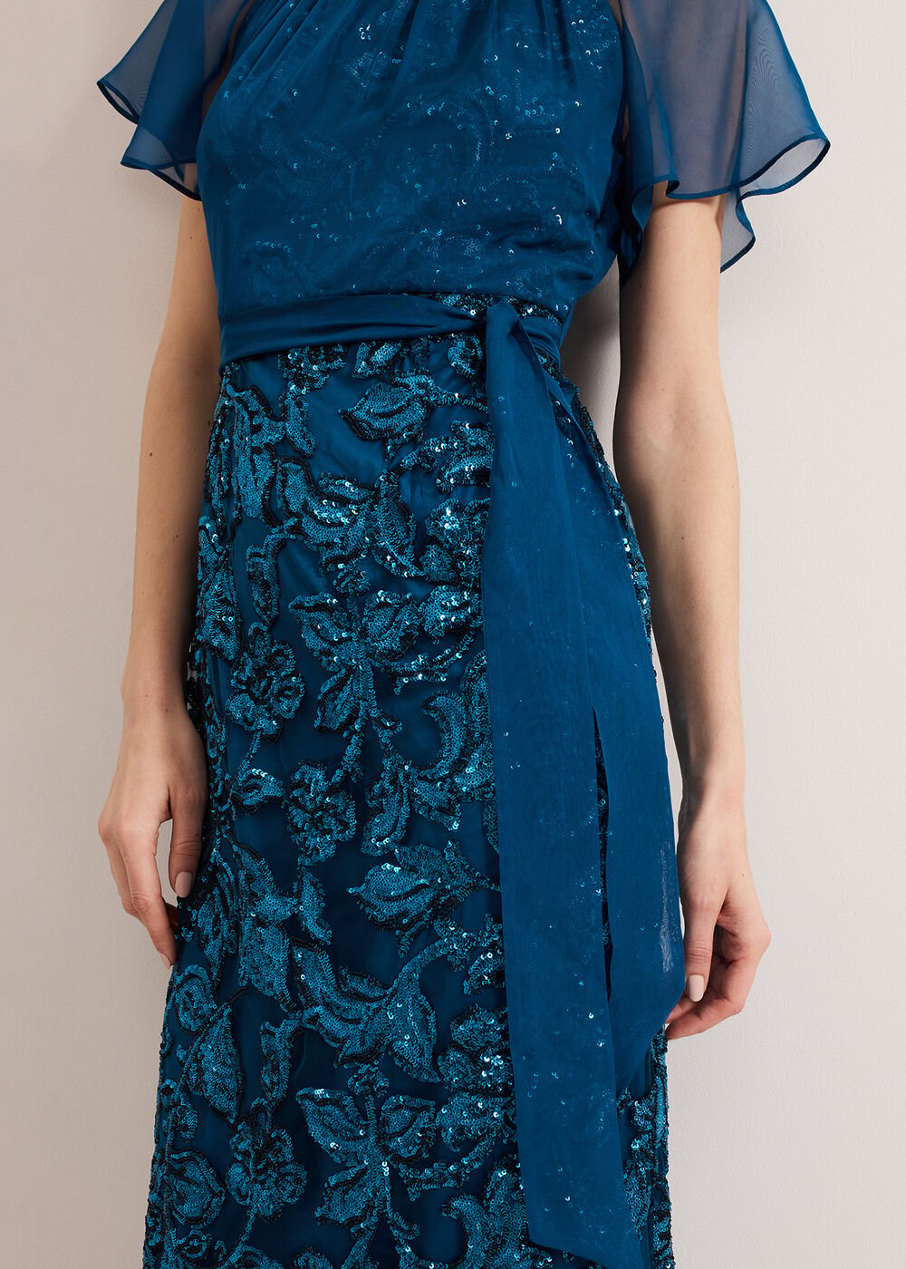 Talia Sequin Dress Teal