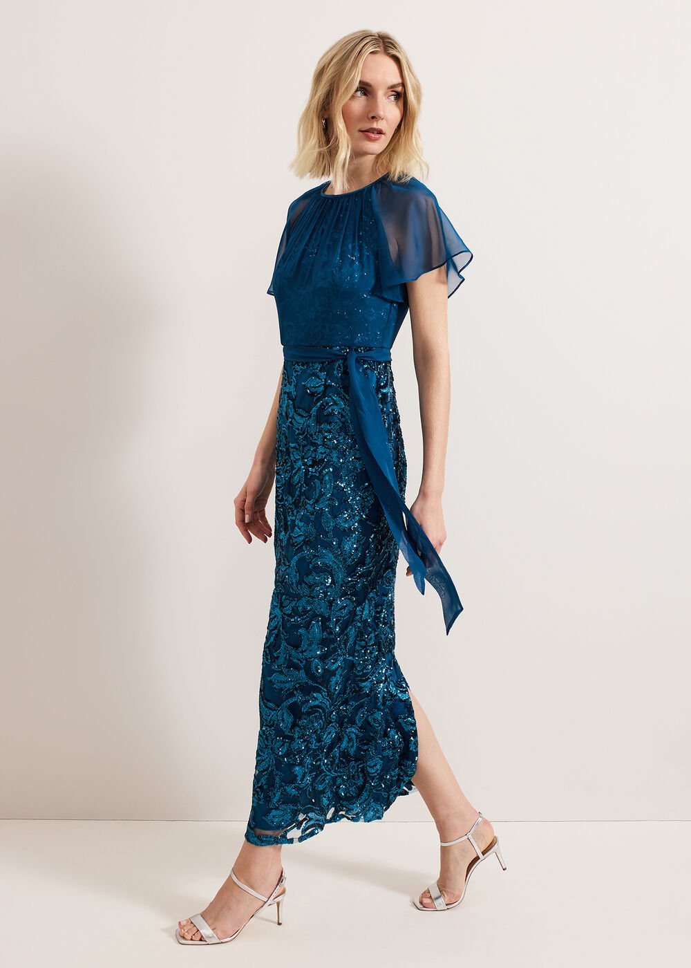 Talia Sequin Dress Teal