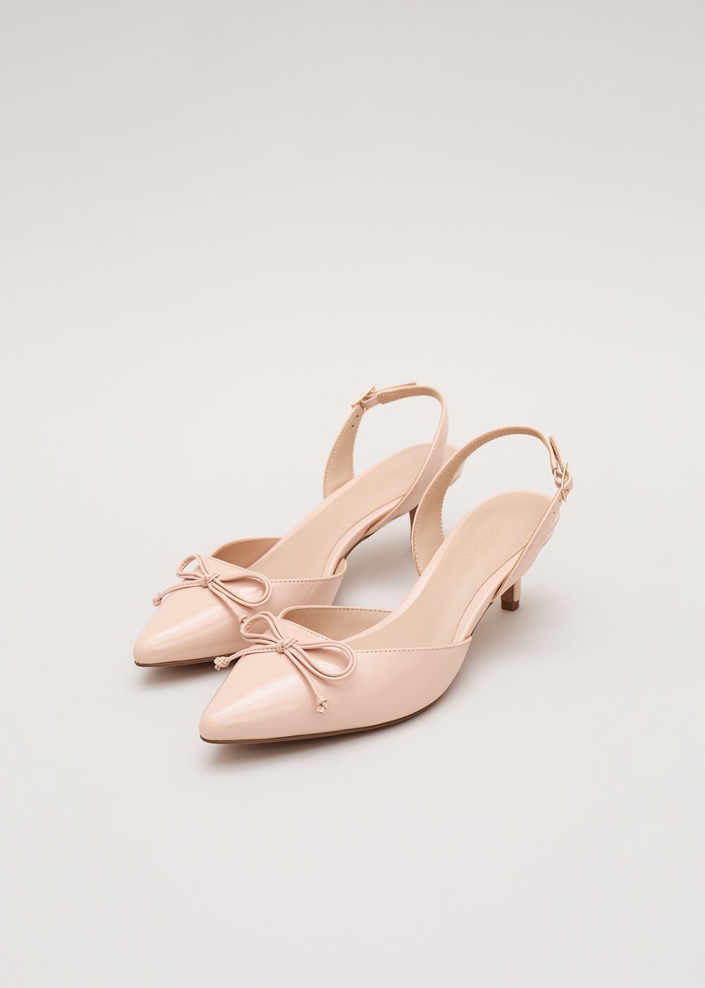 Bow Kitten Heel Pale Pink