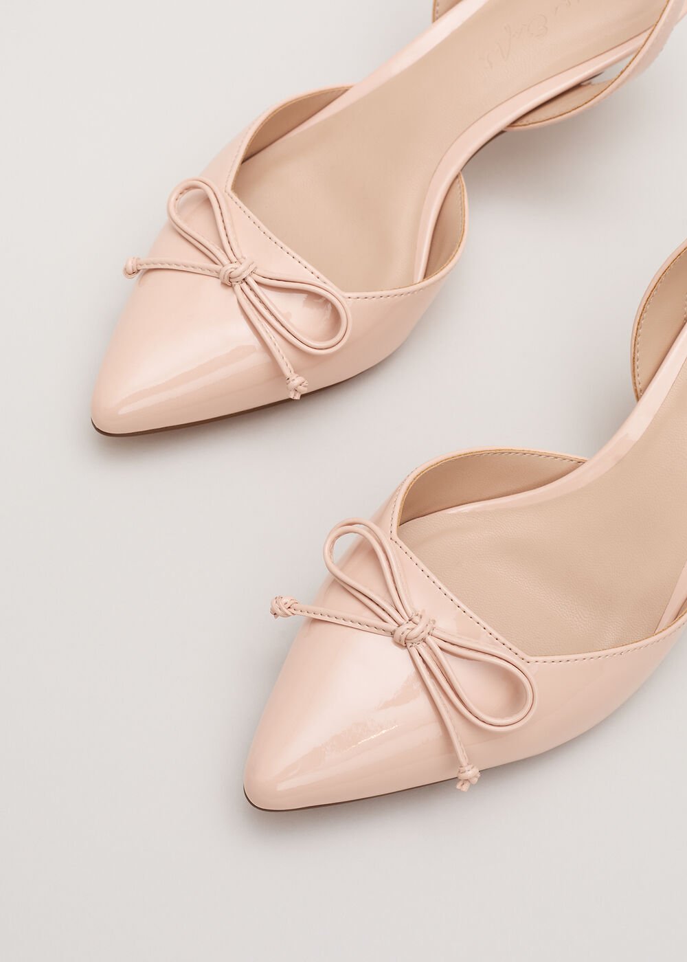 Bow Kitten Heel Pale Pink