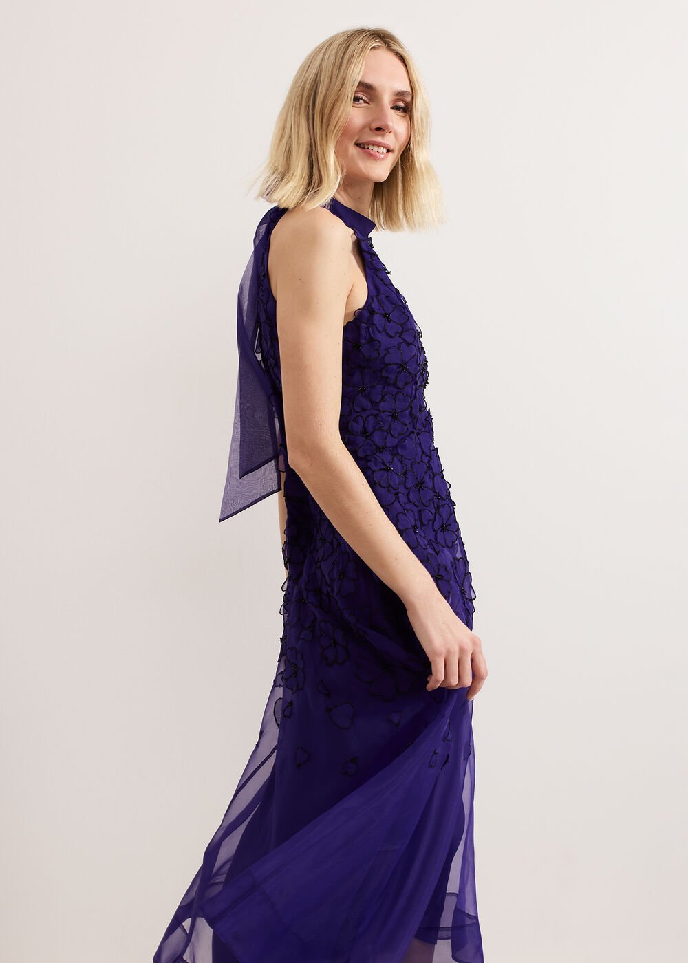 Georgie Beaded Dress Purple