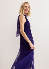 Georgie Beaded Dress Purple