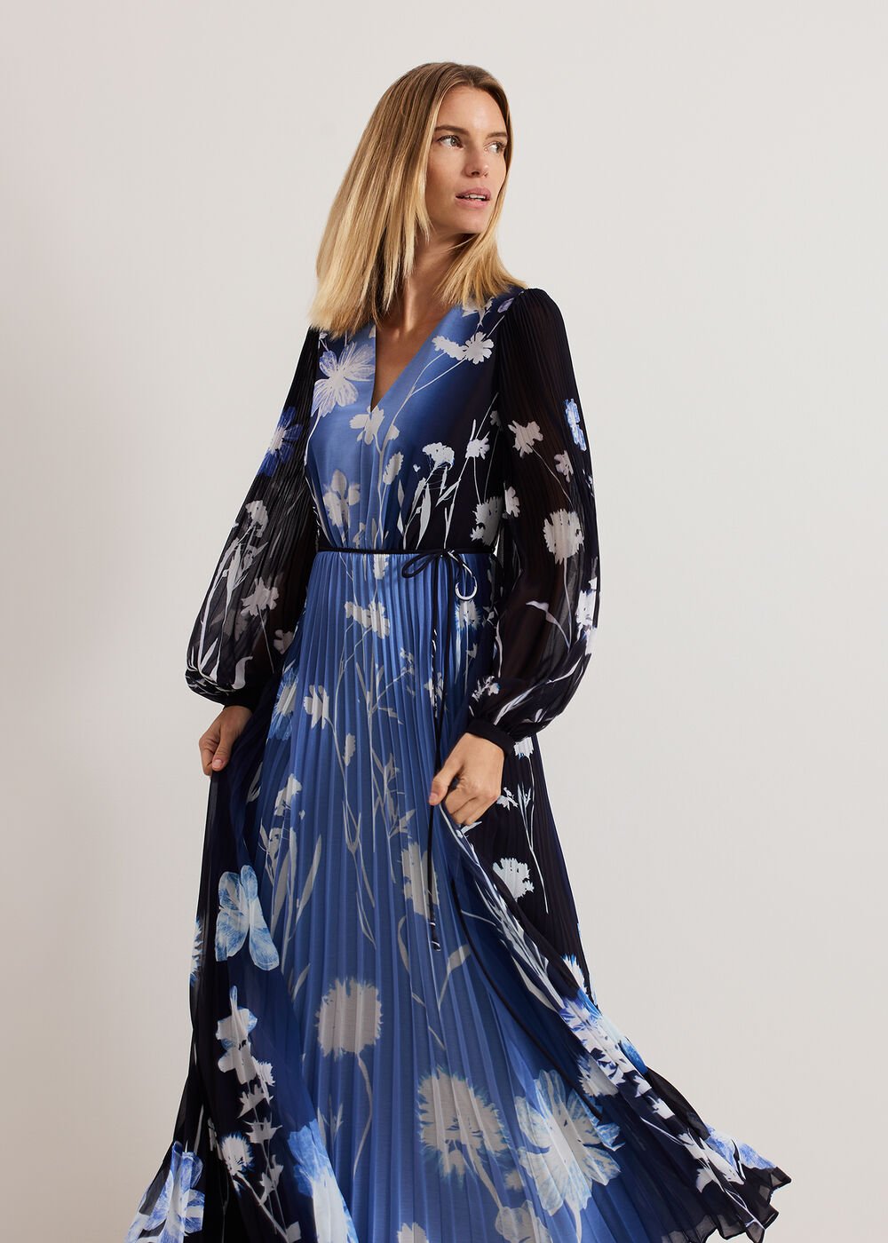 Annie Floral Maxi Dress Blue