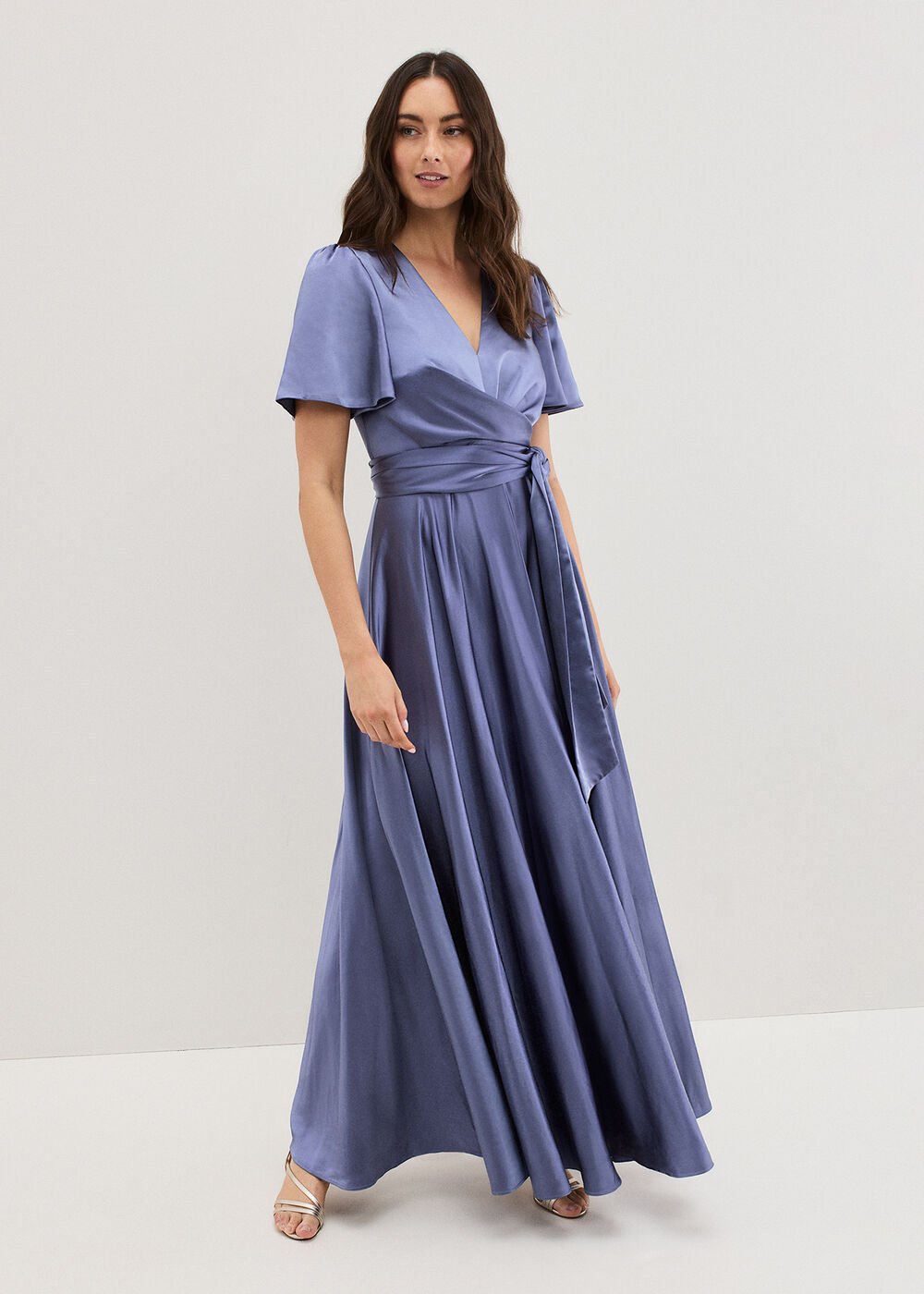 Elisa Satin Maxi Dress Lilac